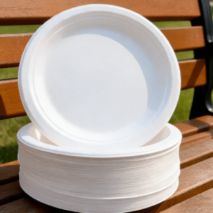 (100 Pack) 9” Disposable Plates – Eco-Friendly, Strong & Compostable