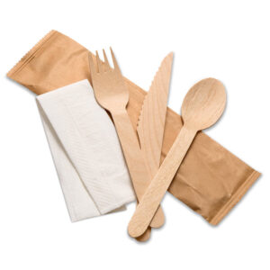4 in 1 Wooden Disposable Cutlery Pack