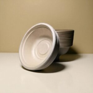 Sustainable Bagasse Disposable Bowls – 350ml (12 Oz) Disposable Compostable Biodegradable Bagasse Bowls, Brown color.
