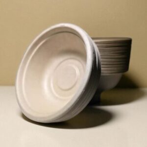 Sustainable Brown Bagasse Disposable Bowls – 350ml (12 Oz) Disposable Compostable Biodegradable Bagasse Bowls, Brown color.